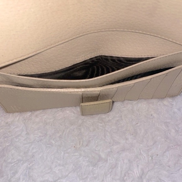 Gucci GG Guccissima Monogram Canvas & Leather Snap Folio Long Wallet Cream Brown - Picture 16 of 17